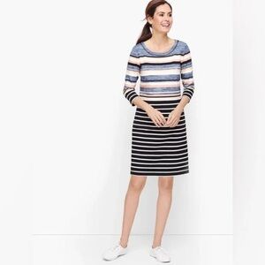 ❄️ T by Talbots Multi Striped T-Shirt Dress Size Small Beach
